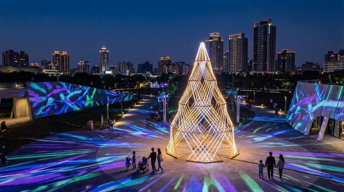 中央公園聖誕樹引爆夜間經濟：台中城市光影美學與觀光行銷全解析