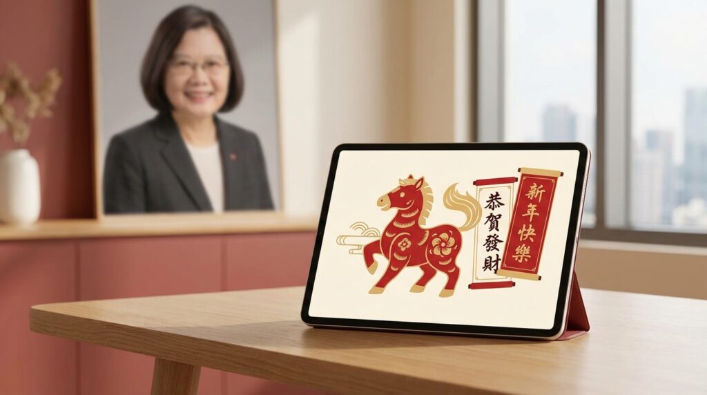 蔡英文馬年春聯換風格了！俏皮版「福氣加碼」送祝福 可免費下載印製